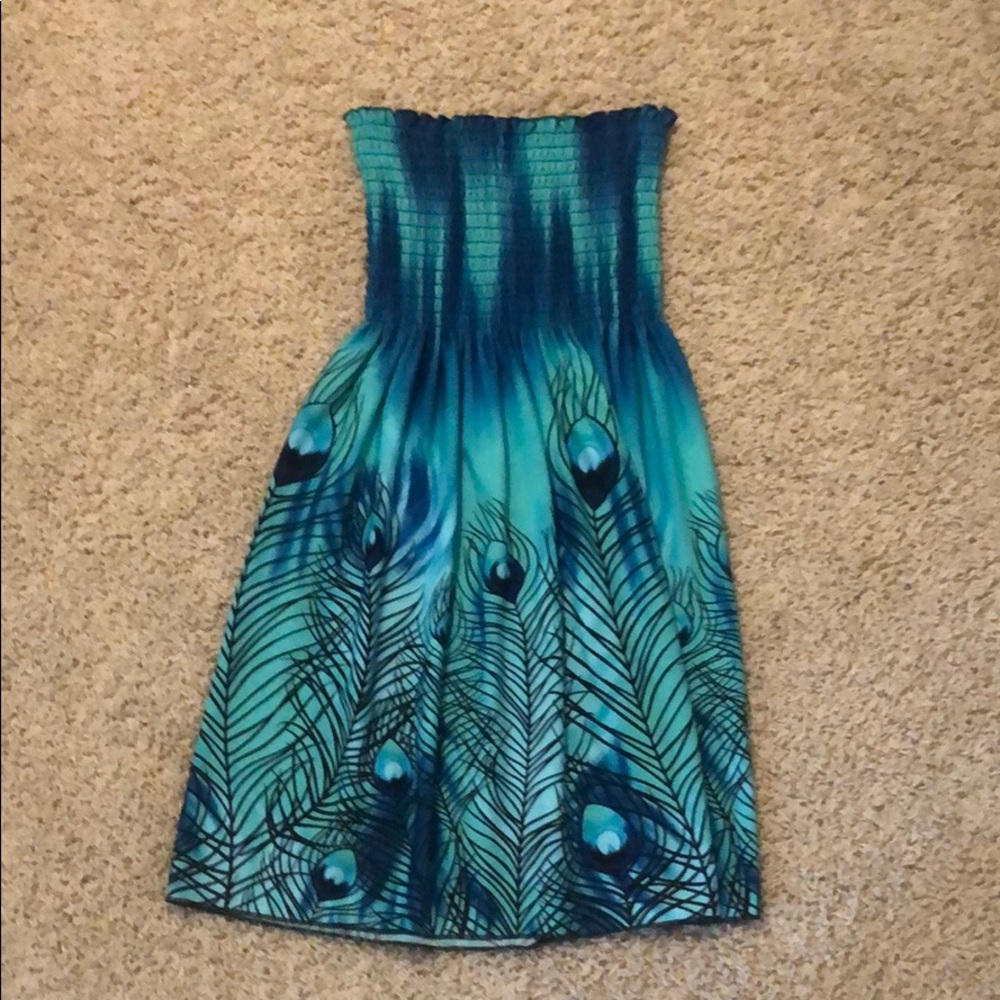 Peacock inspired bathing suit cover up